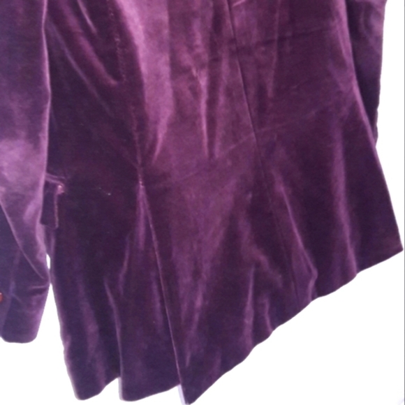 WEBSTER CIRCOLO MODA Vintage Cherry Wine Velvet Double-Breasted Blazer, 42L - Picture 6 of 8